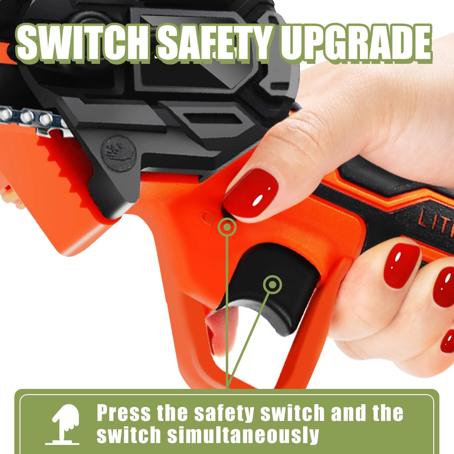 Mini Chainsaw 6 Inch Cordless, Super Handheld Chainsaw with 2x Big Batteries, Electric Mini Chain saw Battery Powered, Small Hand saws for Tree Wood - Garden Yard Time Saving Tool