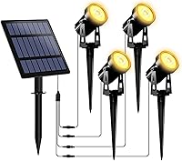 Vista 16 de T-SUNUS Luces Solares de Jardín Tipo Foco, Luz LED Solar para Paisajismo Exterior IP65 Impermeable Cable de 9.8 pies, Panel Solar Separado