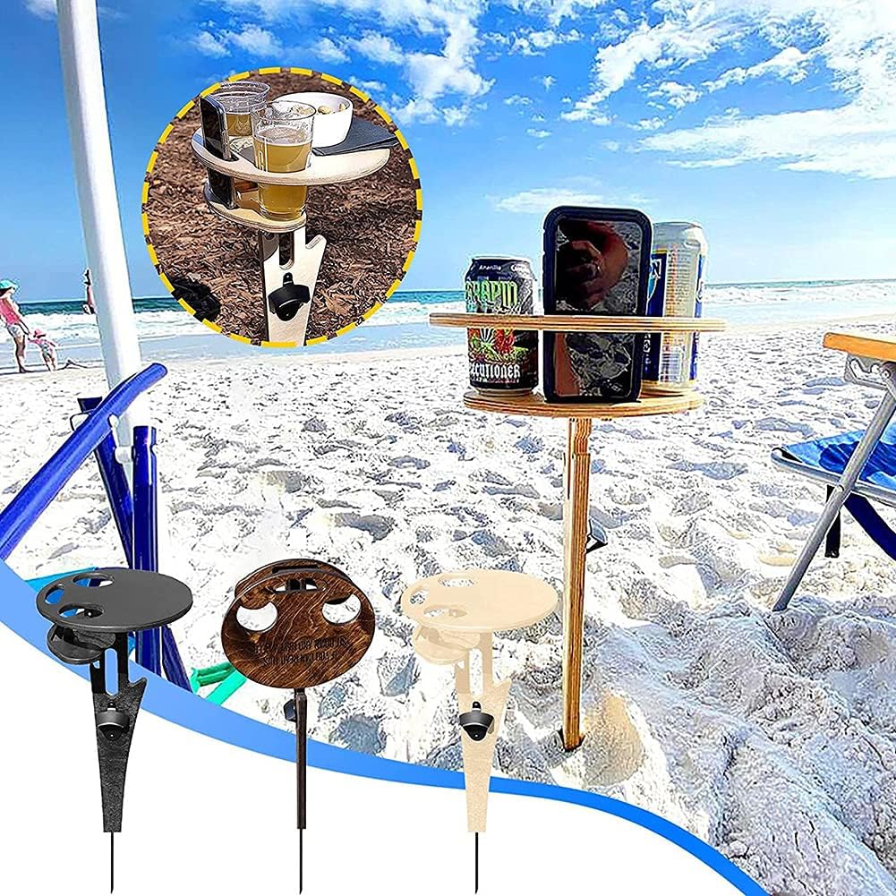 Wine Table Portable Picnic Table Foldable Round Desktop Outdoor Wine Table Outdoor Portable Folding Wine Table for Outdoors Garden Travel Beach Camping Dining Black (Black)