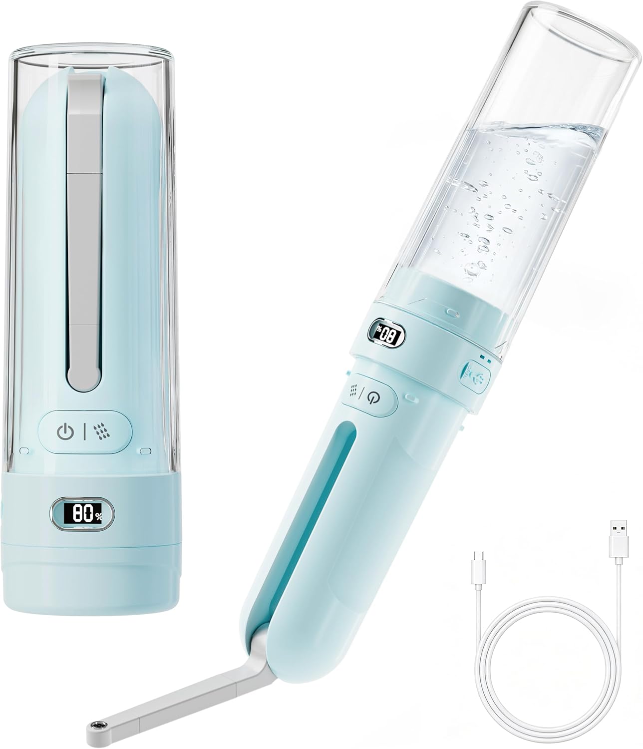 WeWi HLTH Electric Portable Bidet – Rechargeable Travel Bidet for Women Postpartum Care &amp; Personal Hygiene | with 3 Pressure Modes for Home Travel &amp; Camping (Aqua)
