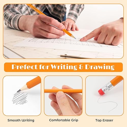 Miniatura 4 de Hapikalor Paquete de 360 lápices amarillos afilados #2 con borradores, paquete a granel de lápices de grafito para escuela, aula, suministros para