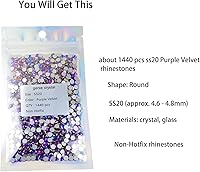 Vista 6 de Genie Crystal ss34 Red Glass Rhinestones 288 Pcs, 7.0 mm Big Light Siam Flatback Rhinestone, Diamond Cut Gems for Crafts, Face Mask, Makeup