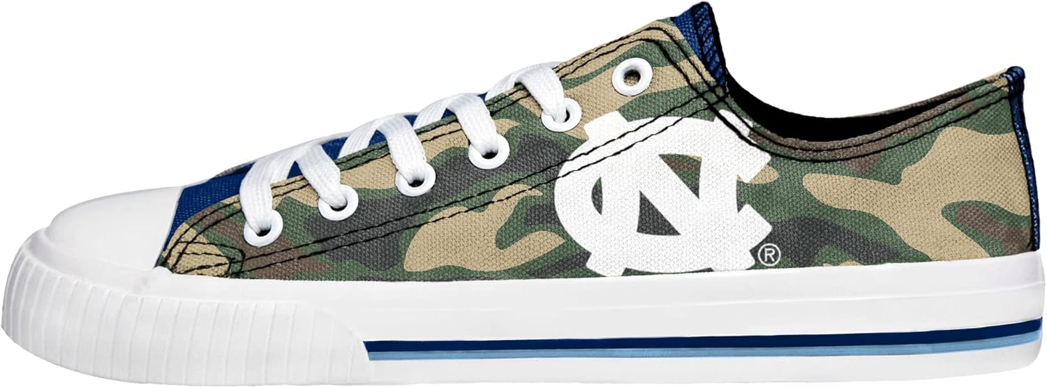 FOCO NCAA Womens NCAA College Team Logo Fashion Low Top Canvas Sneakers Shoes