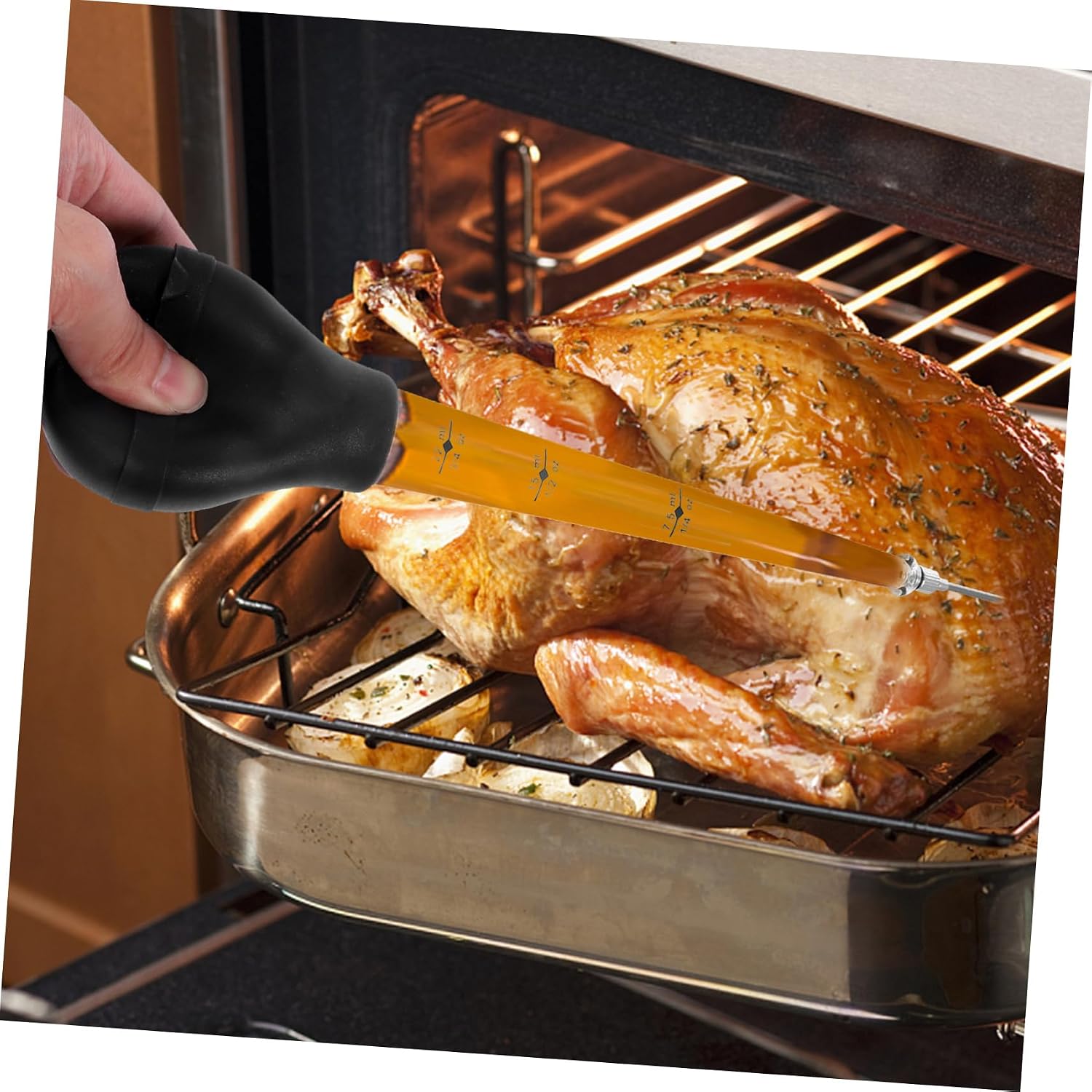 Cooking Injector Grilled Meat Injector Brush Seasoning Tube Easy to Use Stainless Steel Needle Silicone Material