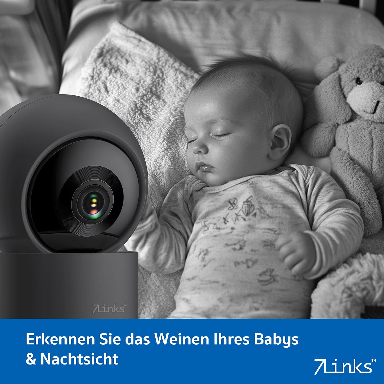 7links WiFi Kamera: 4er-Set 2K-Pan-Tilt-Überwachungskamera mit WLAN, Patrouillen-Funktion (Überwachung Kamera innen, Überwachung WLAN innen, PC)