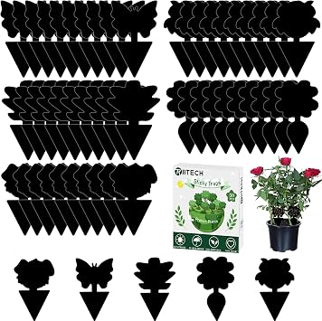 Fruit Fly Traps, TRIITECH 50 Pack Sticky Fly Traps, Plant Fly Stickers, Sticky Bug Traps for Indoor and OutdoorBlack