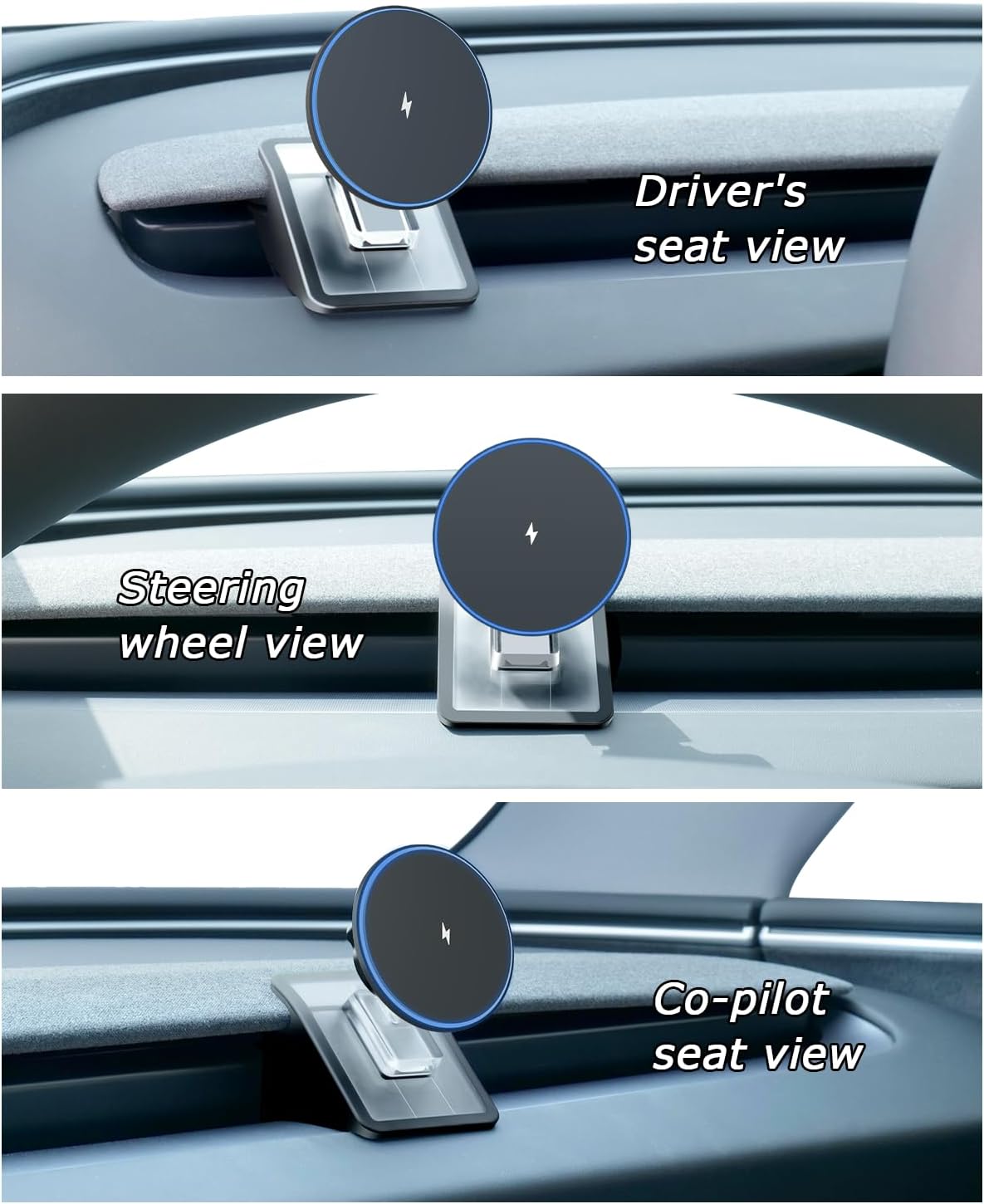 Phone Mount Holder Only for Tesla Model 3 Highland Model Y Juniper 2026 with 15W Wireless Charging, Tesla Phone Charger for Magsafe, Model 3 Model Y Accessories 2025, for iPhone 16 15 14 13 12 Series