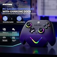 Vista 2 de ECHTPower Upgrated PC Gaming Controller TMR Hall Effect Joysticks Anti-Drift & Dual Triggers, 1000Hz Polling Rate, Turbo & Vibration, Programmable