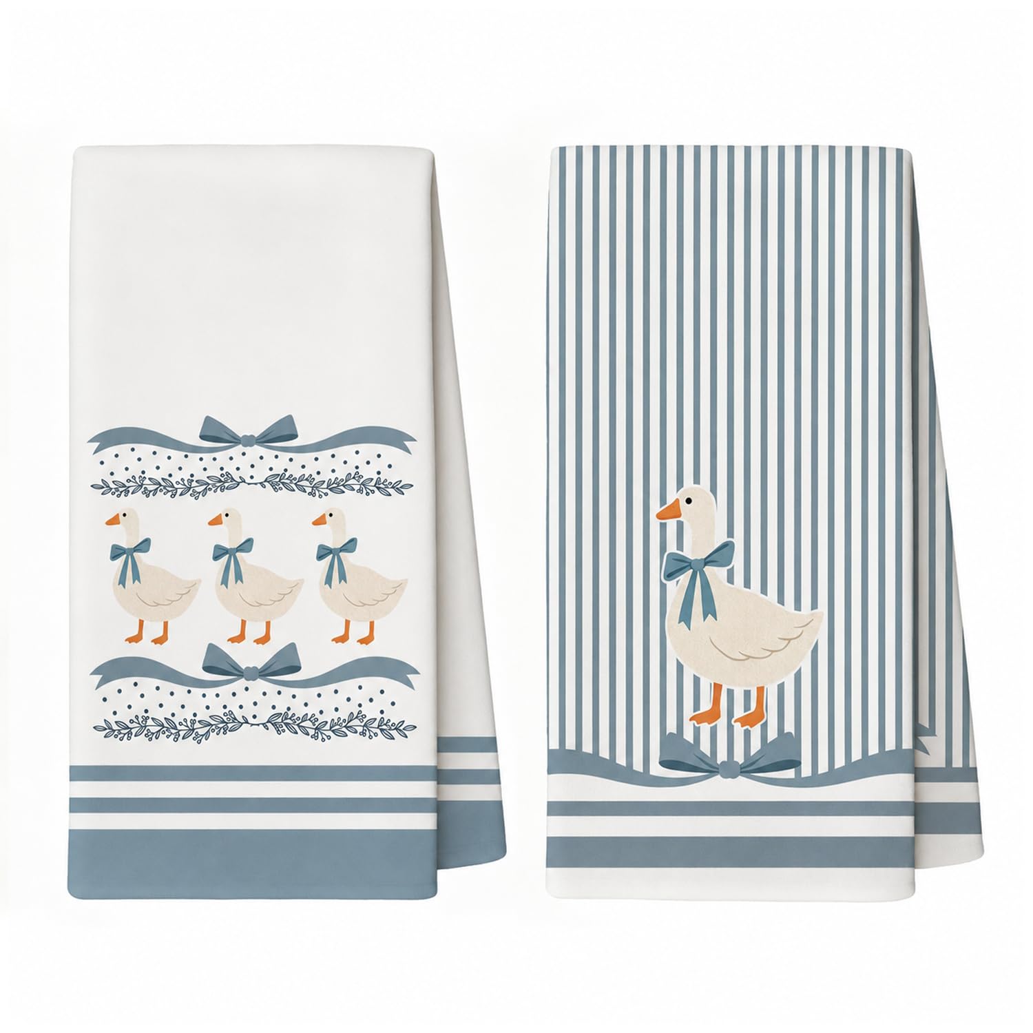 Silly Goose Kitchen Tea Towels, Microfibre Dish Towels for Cleaning, 2 Pack