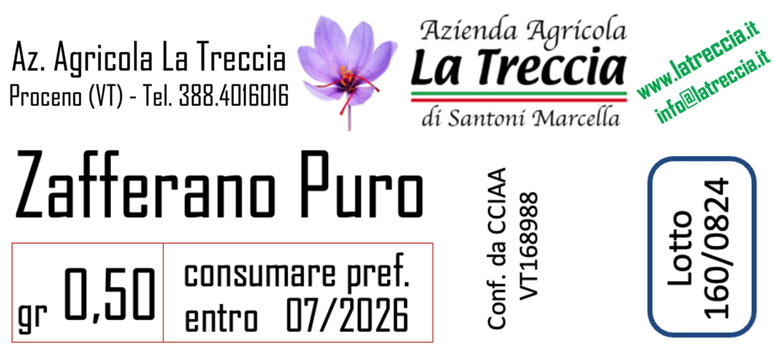 Zafferano puro in fili (stimmi) - 2 conf. da 0,50 - Nostra Produzione