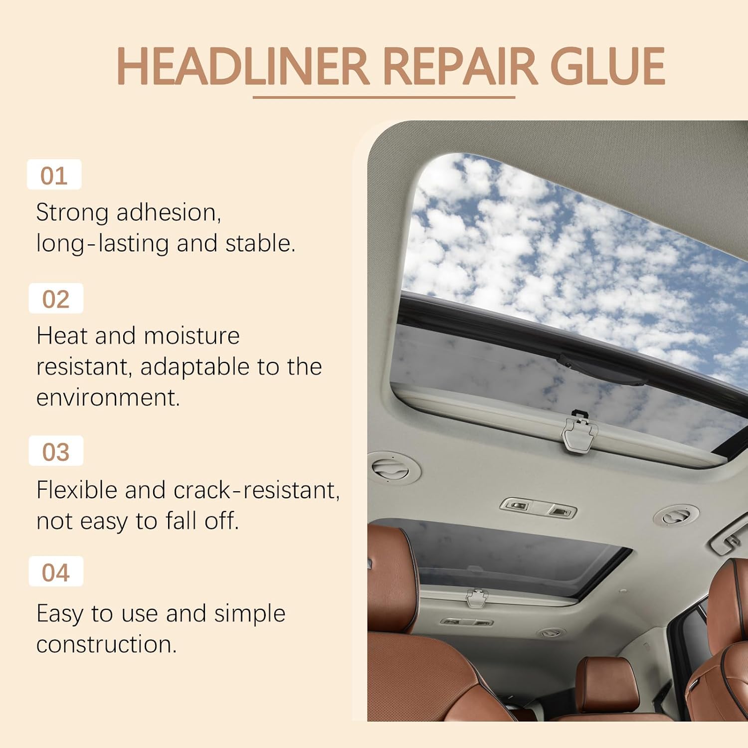 Car Roof Liner Adhesive, Upholstery Repair Glues, Upholstery Adhesive for Car Cloth Leather Repair Glues