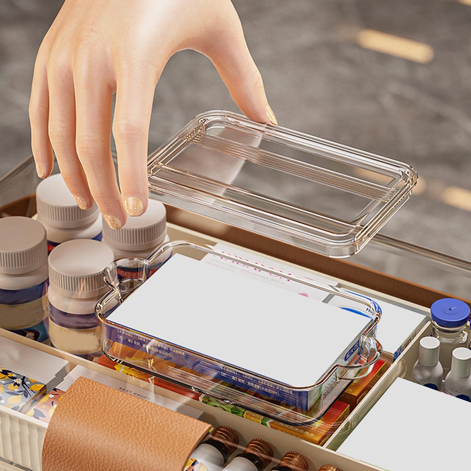 Contenitore Organizer Farmaci Multiuso Portatile Con Manico E Coperchio | Organizer Divisore Compresse Contenitore Portatile Pillole Con Manico Per Uso Quotidiano Domestico E Viaggio