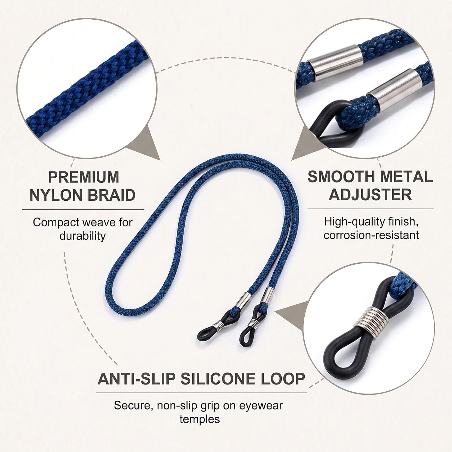 12Pcs Colorful Braided Nylon Eyeglasses Straps, Neck Lanyard Glasses Holder Strings for Women Men Kids, Fit Sports Travel Outdoor Cycling Daily Driving image 3
