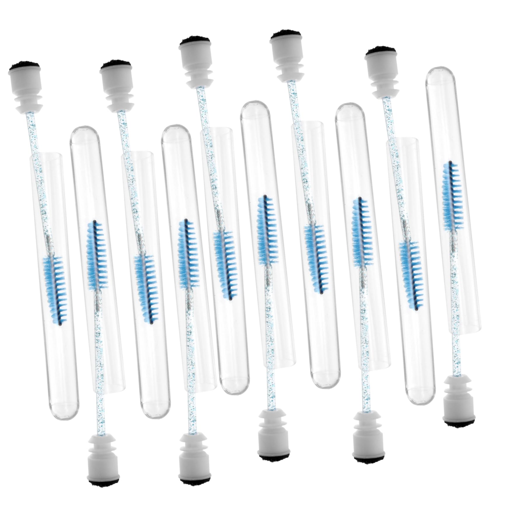 HAPINARY Mascara Brushes Tubes Set 10pcs Eyelash Extensions Brush Lash Brow Comb Tape Eyelash Extension Lash Brush for Mascar