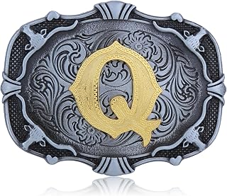 Btilasif Cowboy Texas Rodeo Belt Buckles for Men Boys Western Belt Buckle | Initial Letter ABCD-Z Buckle for Cowboy Belt ,Fits 1.5-Inch Western Accessories for Men/Kids/Toddler/Teens