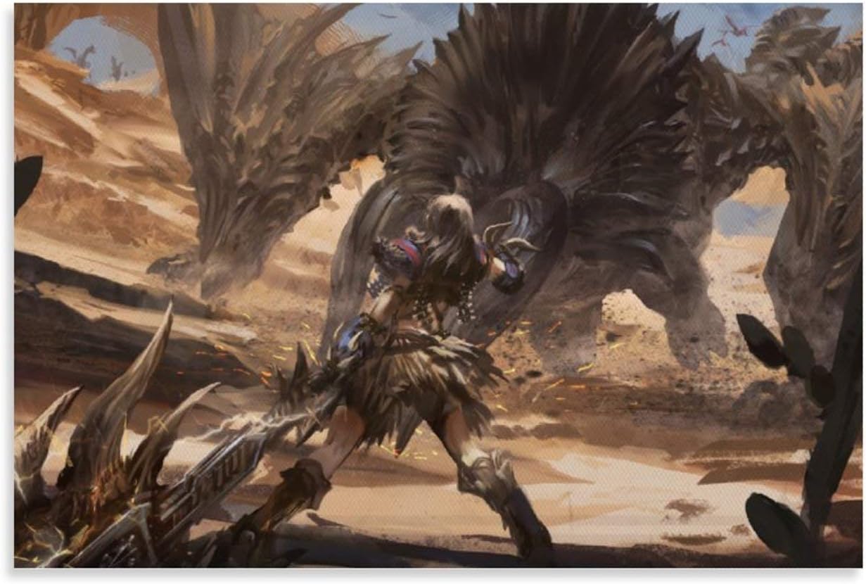Monster Hunter Sci-Fi Movie Poster 13 Canvas Art Poster and Wall Art Picture Print Modern Family bedroom Decor Posters 24x36inch(60x90cm)