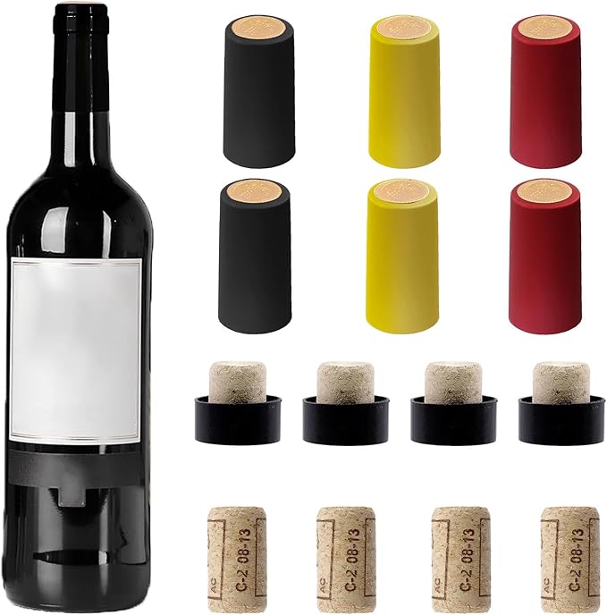 200 Pack Wine Bottle Corks And PVC Heat Shrink Capsules