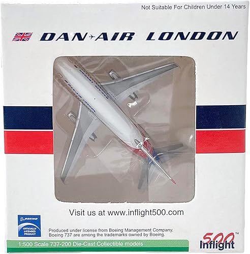 Miniatura 4 de Flight Mniatures A bordo 500 Dan Air London G-BLDE 737-200 Escala 1:500 - Modelo de metal fundido a presión Avión - Parte # A015-IF5732002