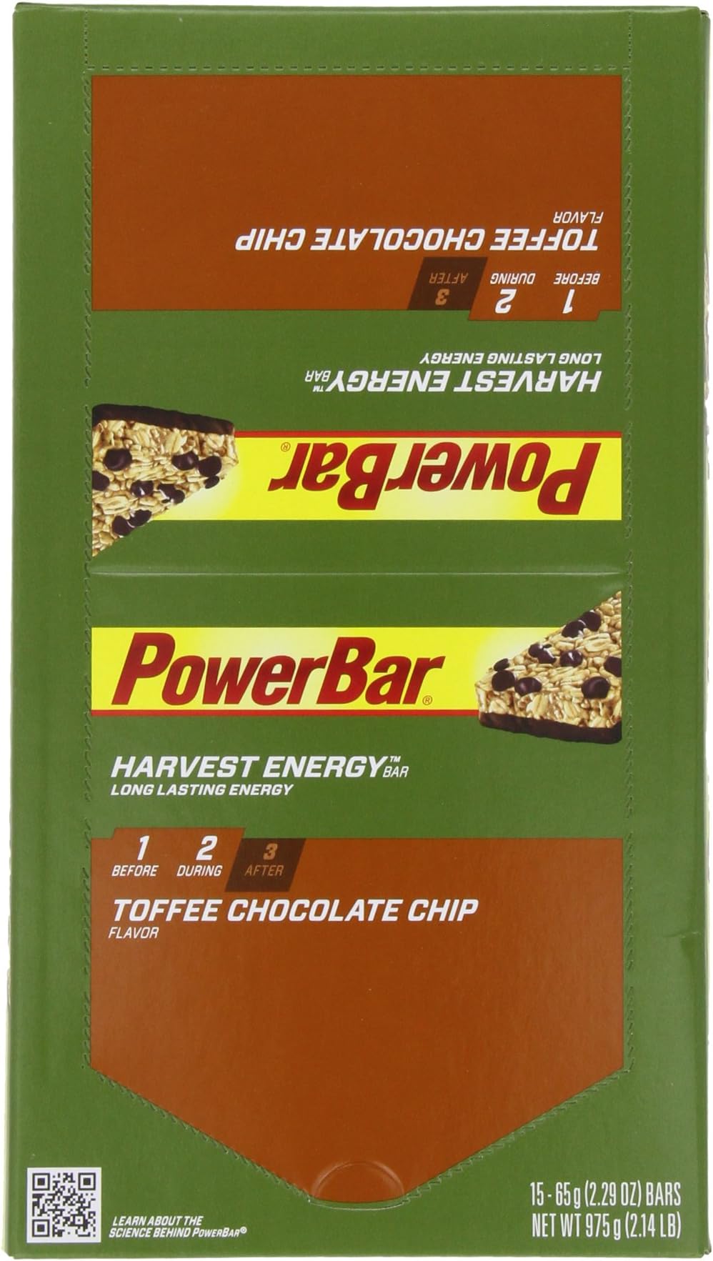 PowerBar Harvest Energy Bars, Toffee Chocolate Chip, 2.29-Ounce Bars (Pack of 15)