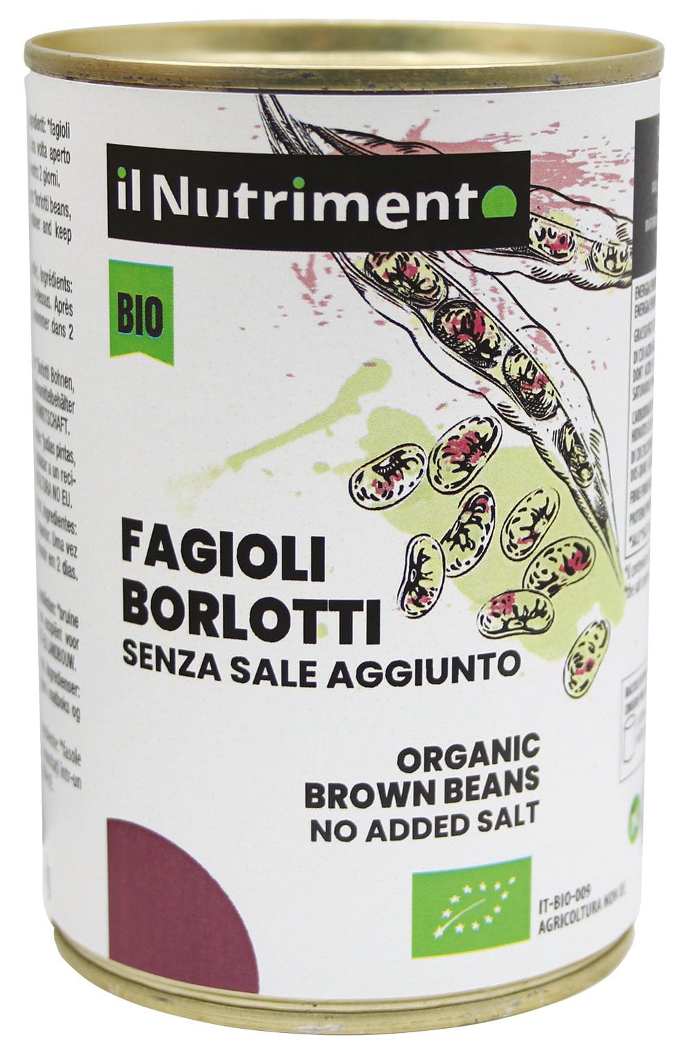 Probios Il Nutrimento Fagioli Borlotti al naturale - fonte di Proteine ​​Vegetali e Ricchi di Fibre - Senza Glutine e Senza Sale Aggiunto - 12 Confezioni da 400 g
