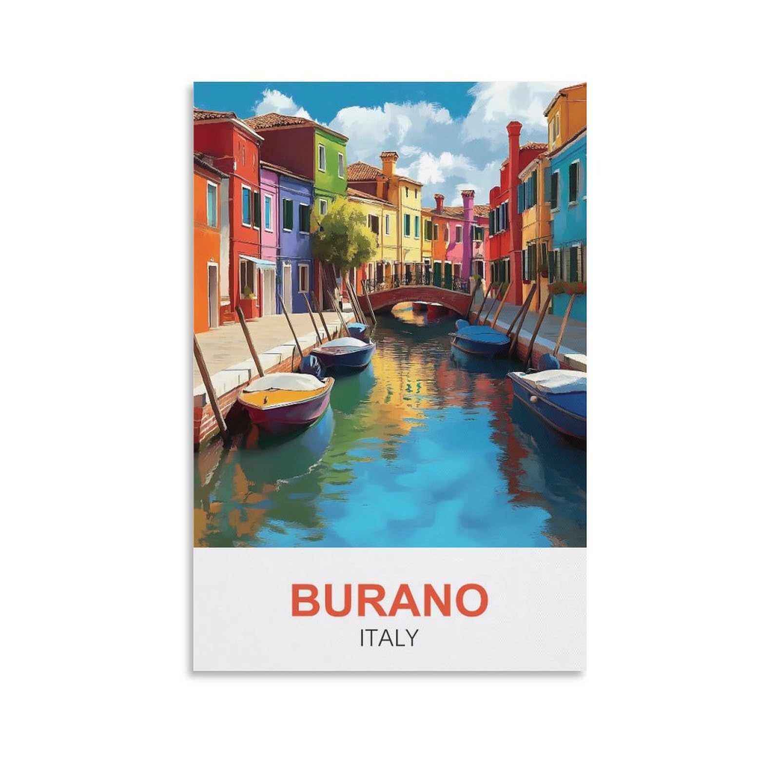 EZMLFA 5D Diamond Painting Kits,Burano Italy Diamond Art Kits Adults, Create Your Own Diamond Painting Full Drill Gifts for Home Decor 40x50cm