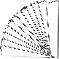 Heavy Duty Galvanized Steel Tent Stakes 12-Pack - Rustproof Metal Pegs for Tents, Tarps, Canopies, Inflatables & Garden Anchoring