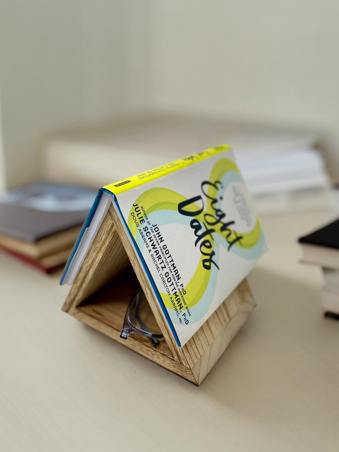 Personalized Multi-Functional Triangle Book Holder No Assebmly Required | Stylish Book Stand | Wooden Book Accessory | Perfect Gift for Book Lovers