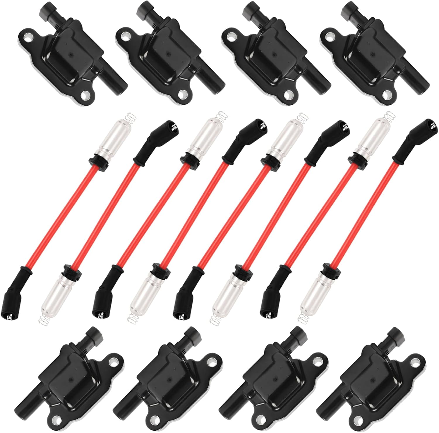 UF413 Ignition Coil with 8mm 48322R Spark Plug Wires 748UU Compatible with Canyon Tahoe Lacrosse Escalade Express Savana Silverado SSR Yukon CTS 4.8L 5.3L 6.0L 6.2L