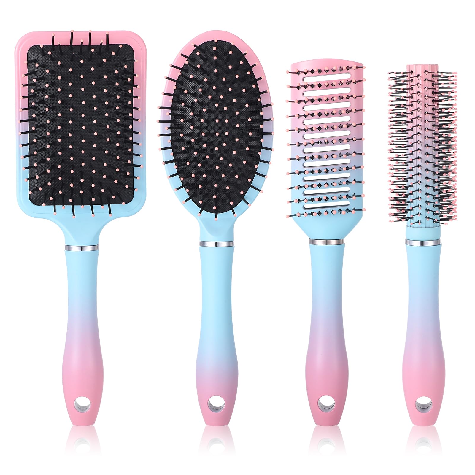 4 Packs Hair Brush Set, Anti-Static Paddle Brush Women Detangle Hair Brushes