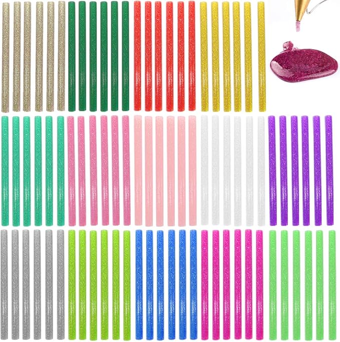 Glitter Hot Glue Sticks for Hot Glue Gun 14 Colors 84 Pack