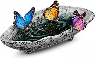 Toddmomy Ceramic Butterfly Puddler Bee Waterer Shallow Garden Watering Dish