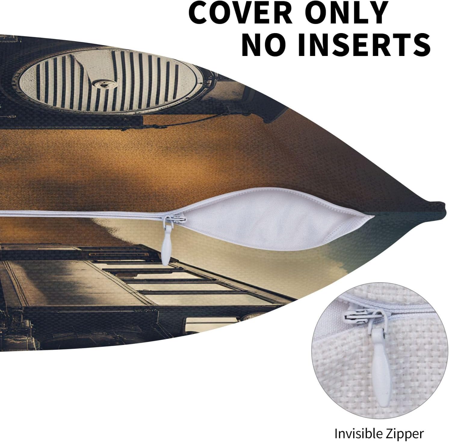 Locomotive Imitation Linen Pillowcase -2 Sets, Fashionable Home Decoration, Used for Sofas, Gardens, beds