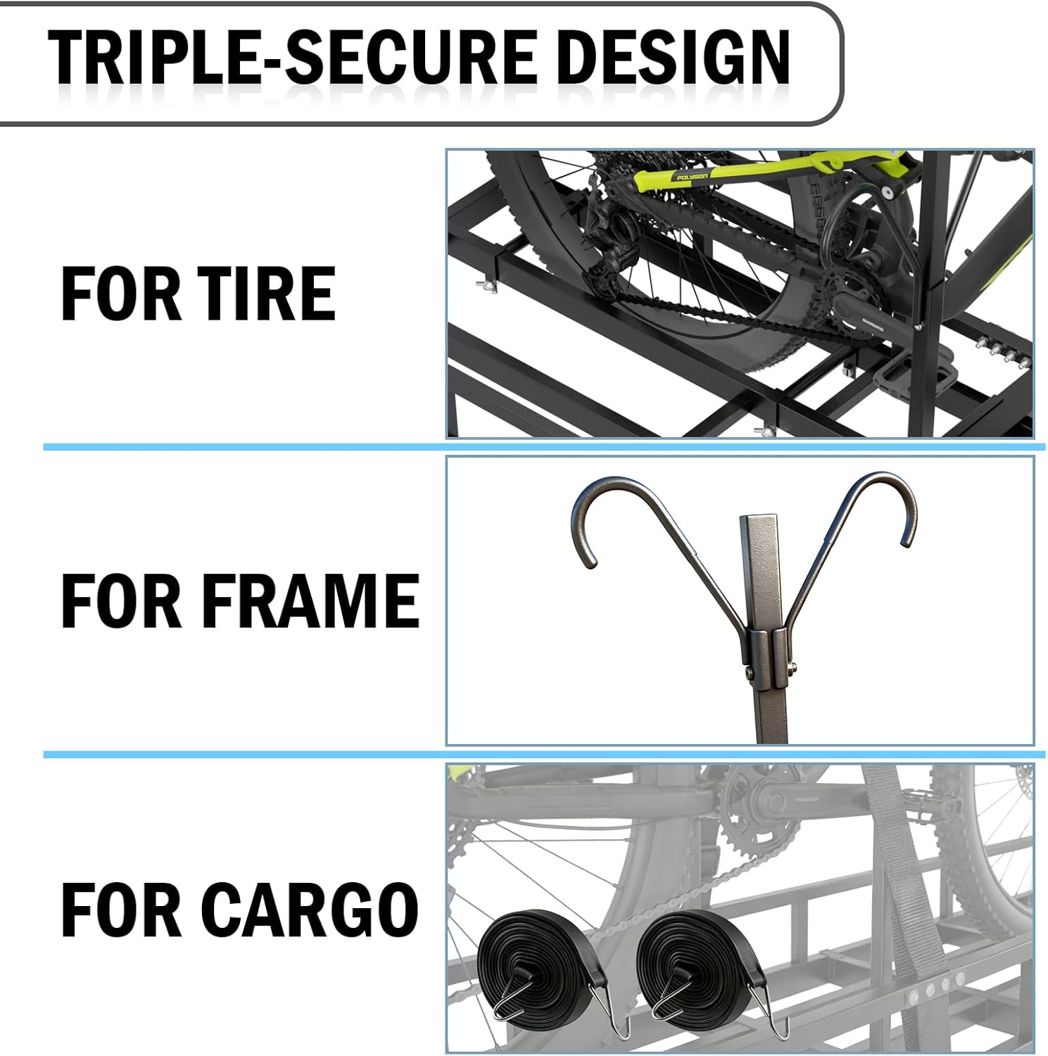2-Bike Hitch Rack for 2" Receiver - Convertible Bike Carrier & Cargo Carrier Platform, Heavy-Duty Hitch Mount Bicycle Rack for Cars, SUVs, Trucks