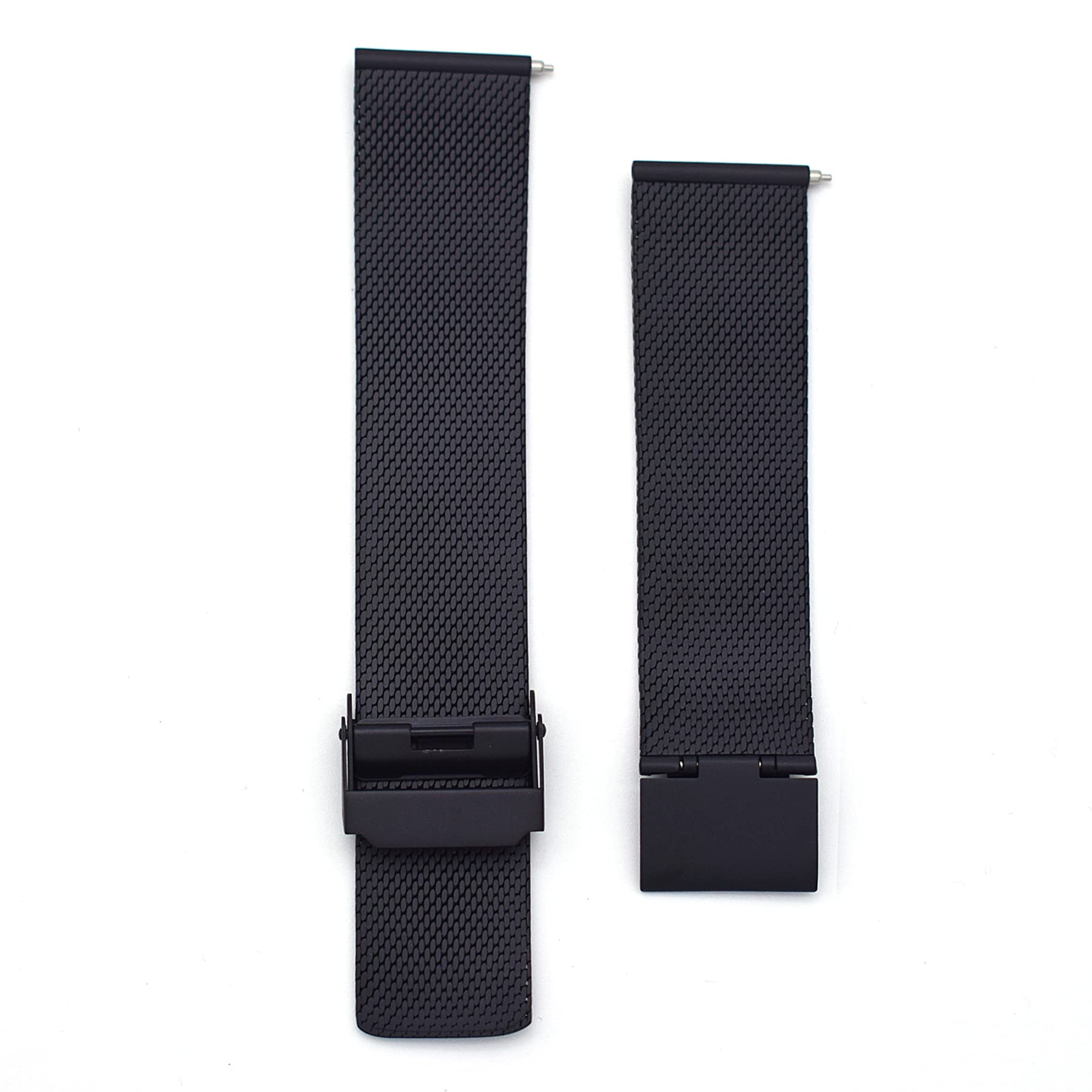 THEAGE Titanium Mesh Watch Band for Mens Women, Mesh Watch Straps (Black) (21mm, Black)