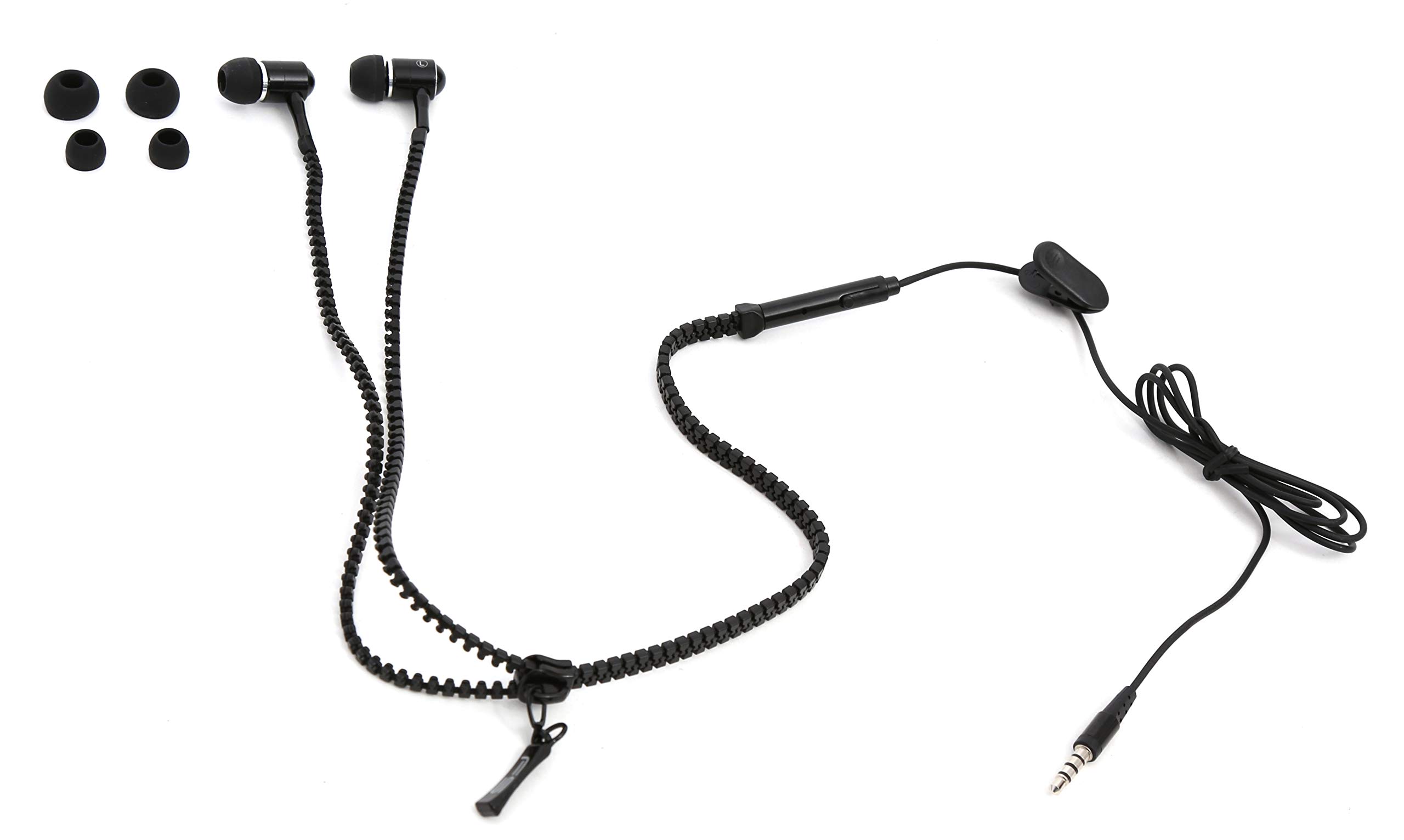 Freestyle - Auricolari stereo universali con chiusura a scatto, jack da 3,5 mm, cavo da 1,25 m, colore: Nero