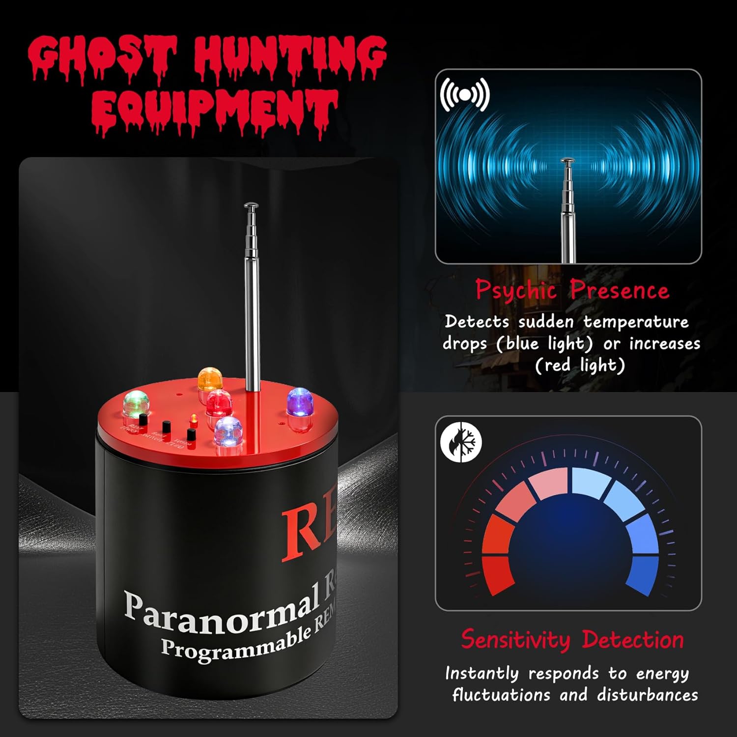 Professional Ghost Hunting Equipment, Accurate Paranormal Instrument, Sensitive Temperature Detection and Electromagnetic Field, Individual Investigators and Paranormal Explorers