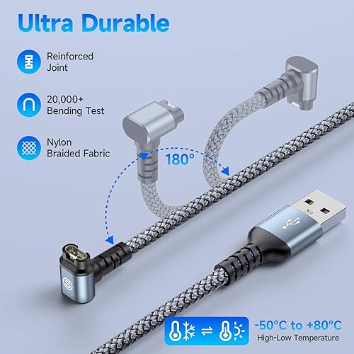 Miniatura 3 de Garmin - Cable cargador de reloj en ángulo recto [2 unidades, 4 pies] compatible con Garmin Fenix 5 5S 5X 6 6S 6X Plus Pro 7 7S 7X 8, Forerunner 945