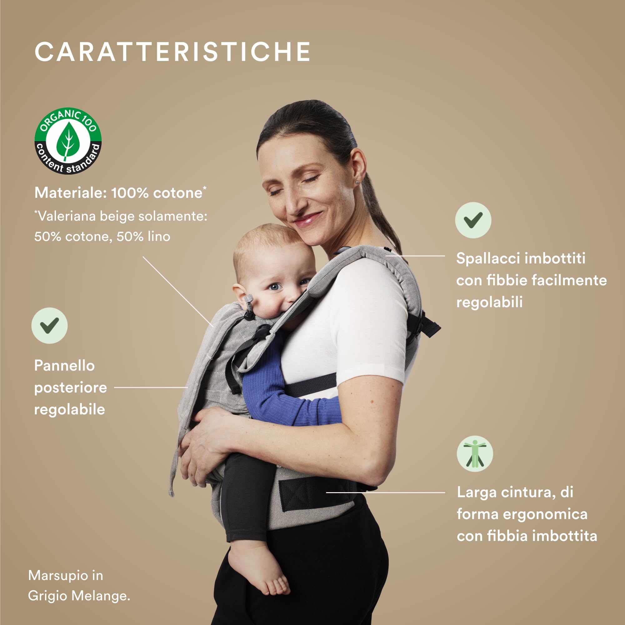 Marsupio Stokke Limas Flex, Glacier Green (OCS) - Marsupio per neonati con fibbia intera - Tre opzioni di trasporto - Sicuro per bambini da 1 mese/4 kg fino a 20 kg