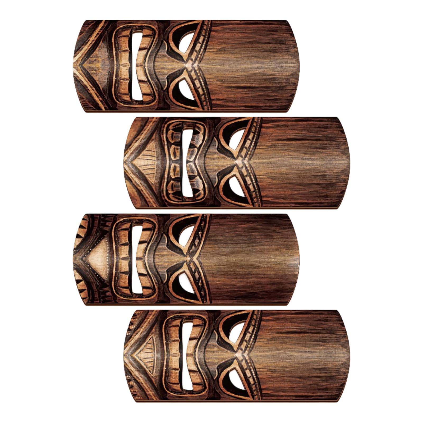 Elnwnnkc Of 4 Traditional Handcrafted Wooden Hanging Decors Hanging Pendants Suitable for Hawaiian Themed Room Wooden Figure Disguises
