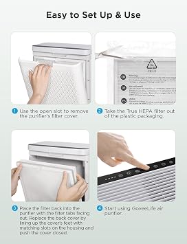 GoveeLife Smart Air Purifier H712C Bundle with Air Purifier Replacement Accessories for H7124,H712C