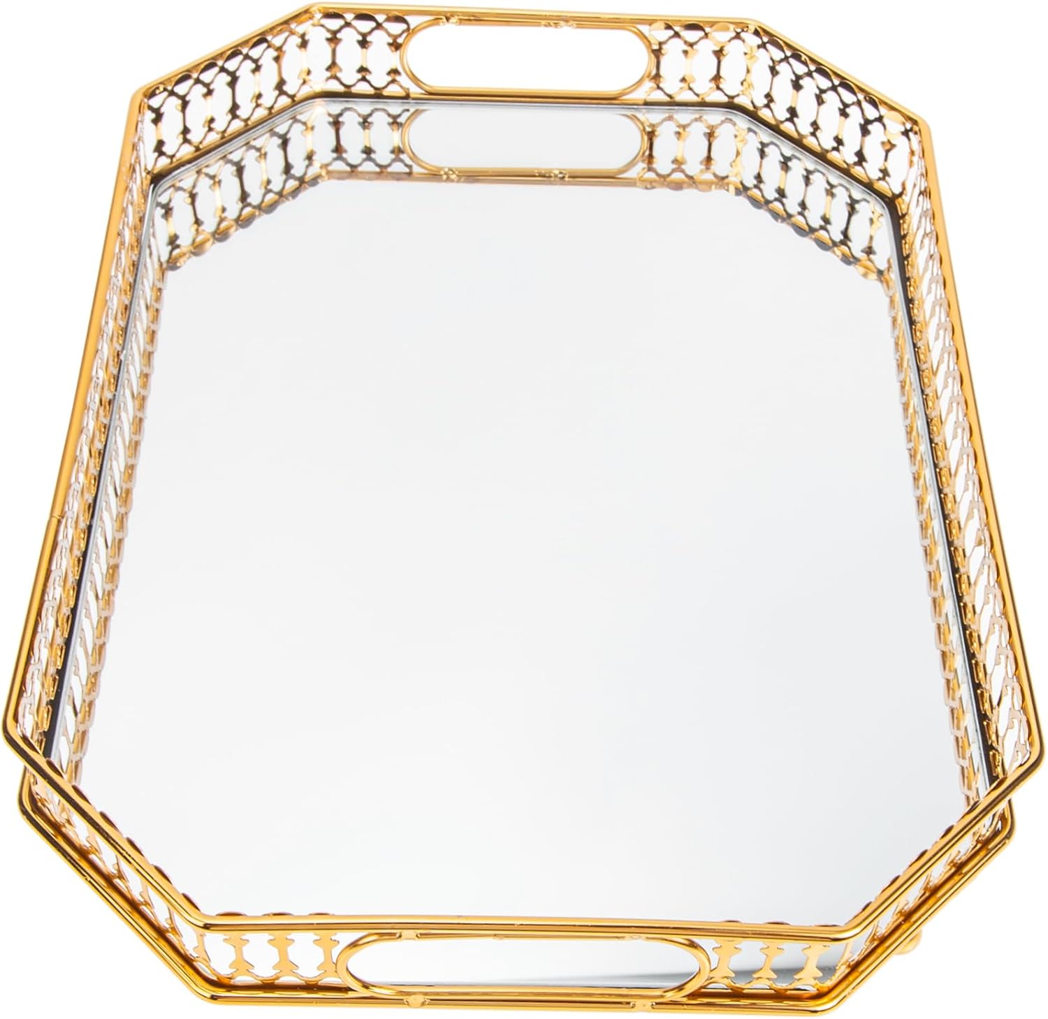 Elegant Metal Glass Storage Tray for Bathroom Toiletries and Jewelry Organization Stylish Desktop Storage for Clean and Tidy Home Decor for Dresser and Tabletop Use