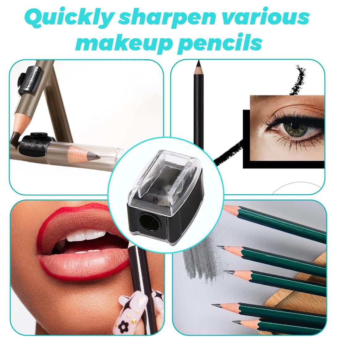 SGERUFZ 2 pièces Sharpener universel pour maquillage, pratique pour les déplacements