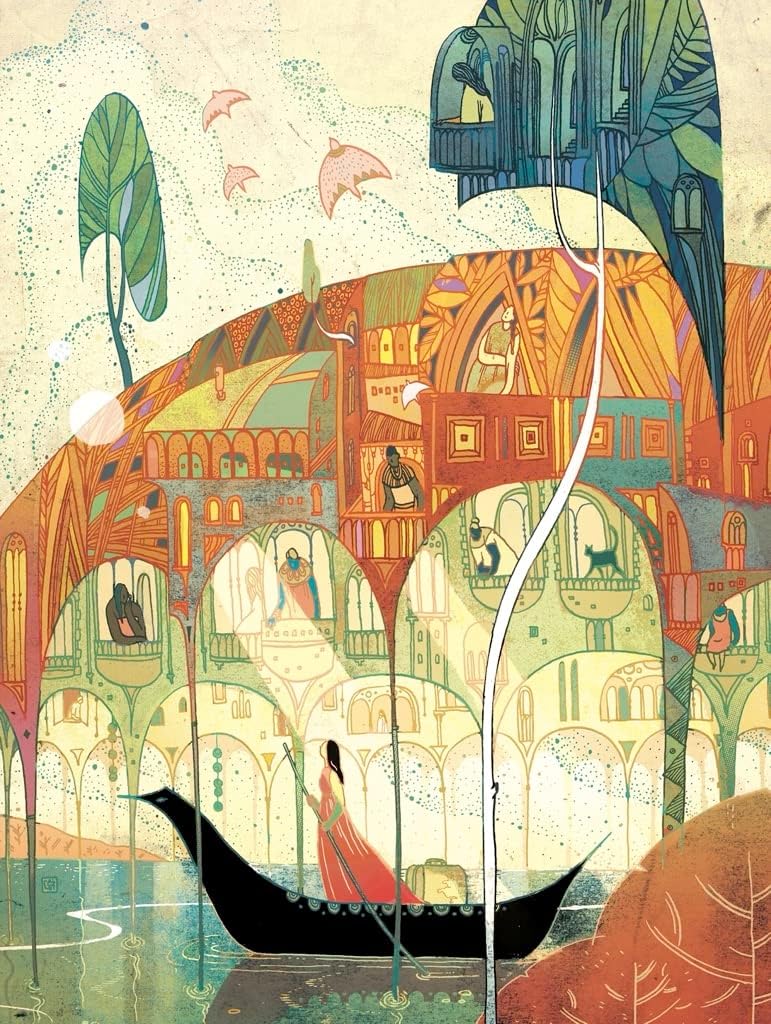 New York Puzzle Company - Victo Ngai Crossing Borders - 1000 Piece Jigsaw Puzzle for Family Game Nights by Victo Ngai