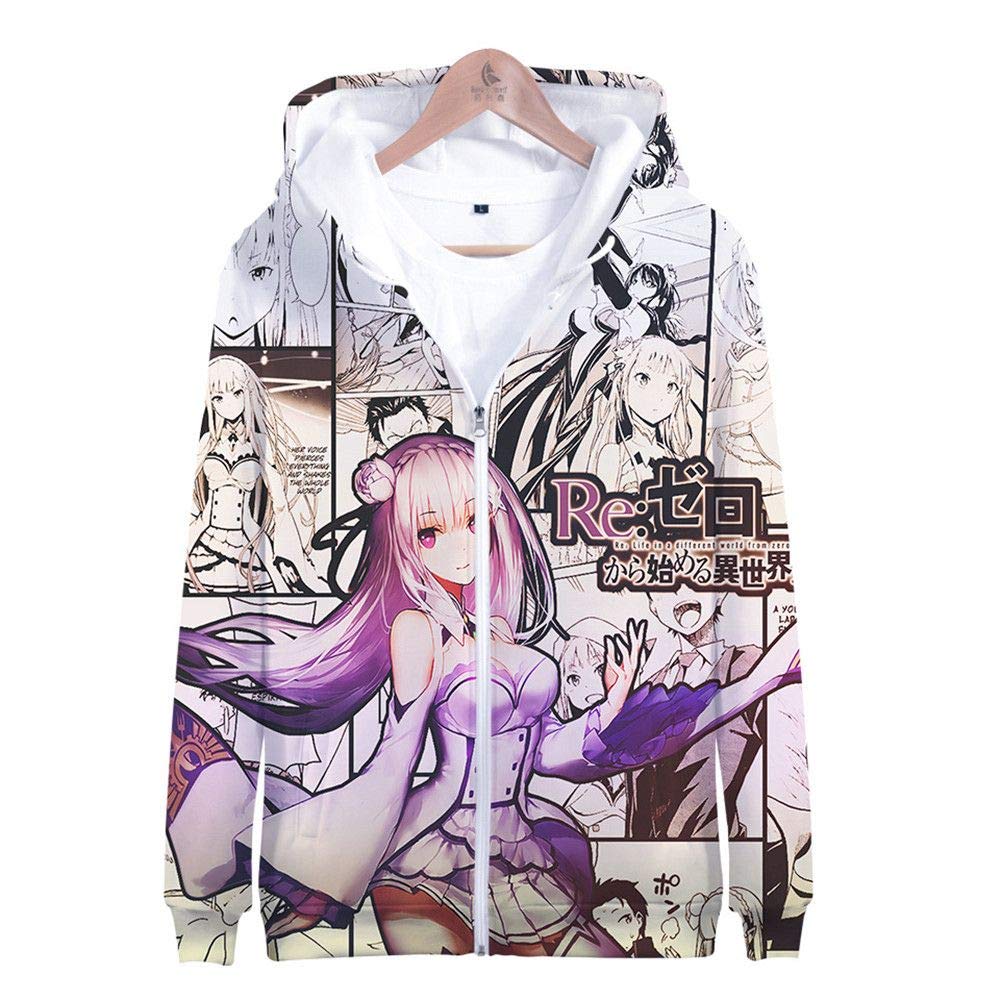Siawasey Anime Re:Zero Kara Hajimeru Isekai Seikatsu Hoodie Rem Jacket Hoody Pullovers Sweatshirt Fleeces Costume