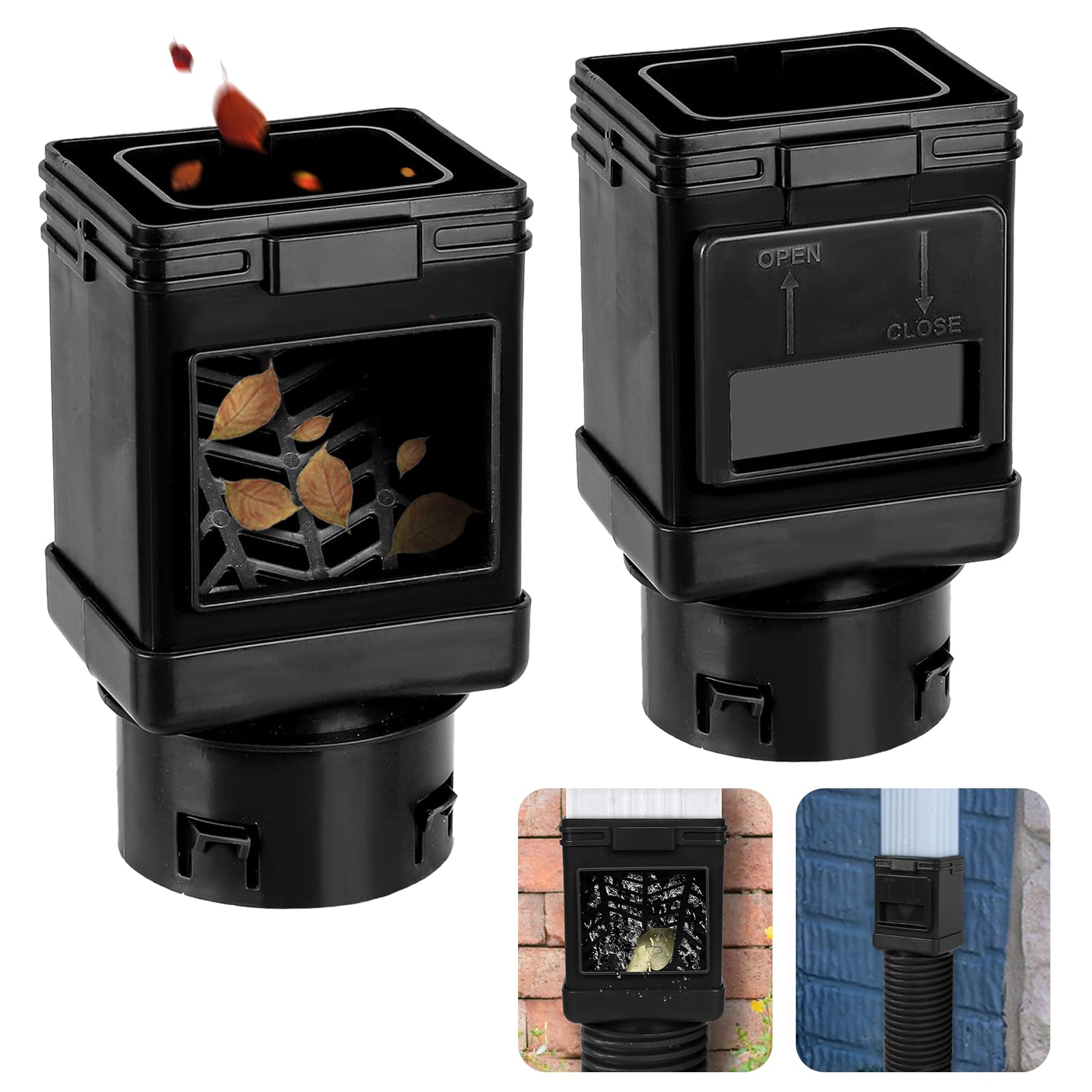 Downspout Filter, Leaf Filter and Downspout Cleanout, Gutter