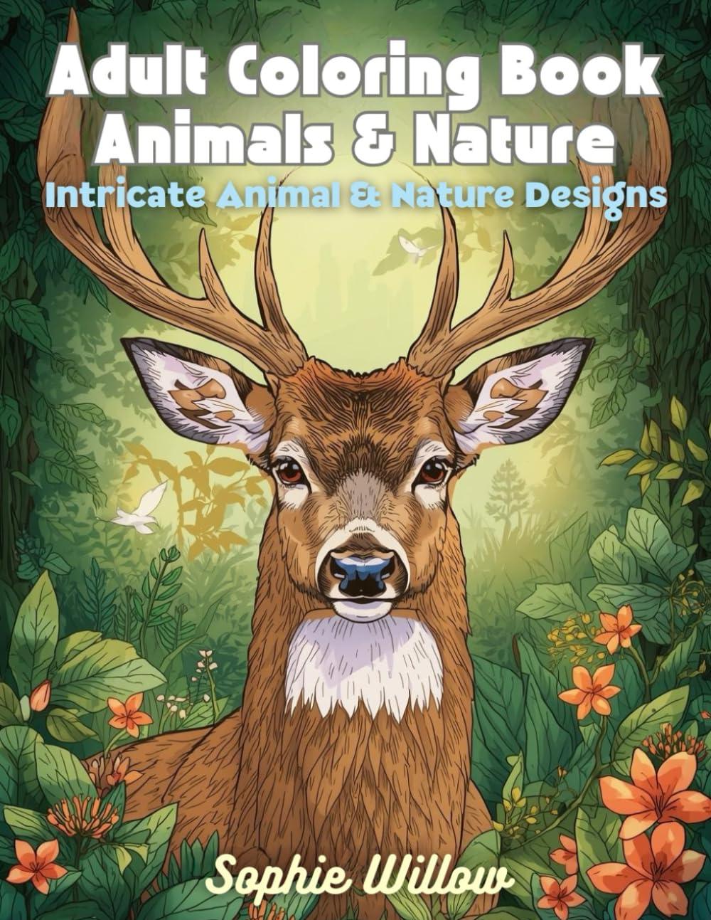 Adult Coloring Book: Animals & Nature: An Adult Coloring Book Featuring Highly Detailed Animal and Nature Scenes with Wildlife, Birds and Botanical ... Support Stress Relief and Focused Coloring