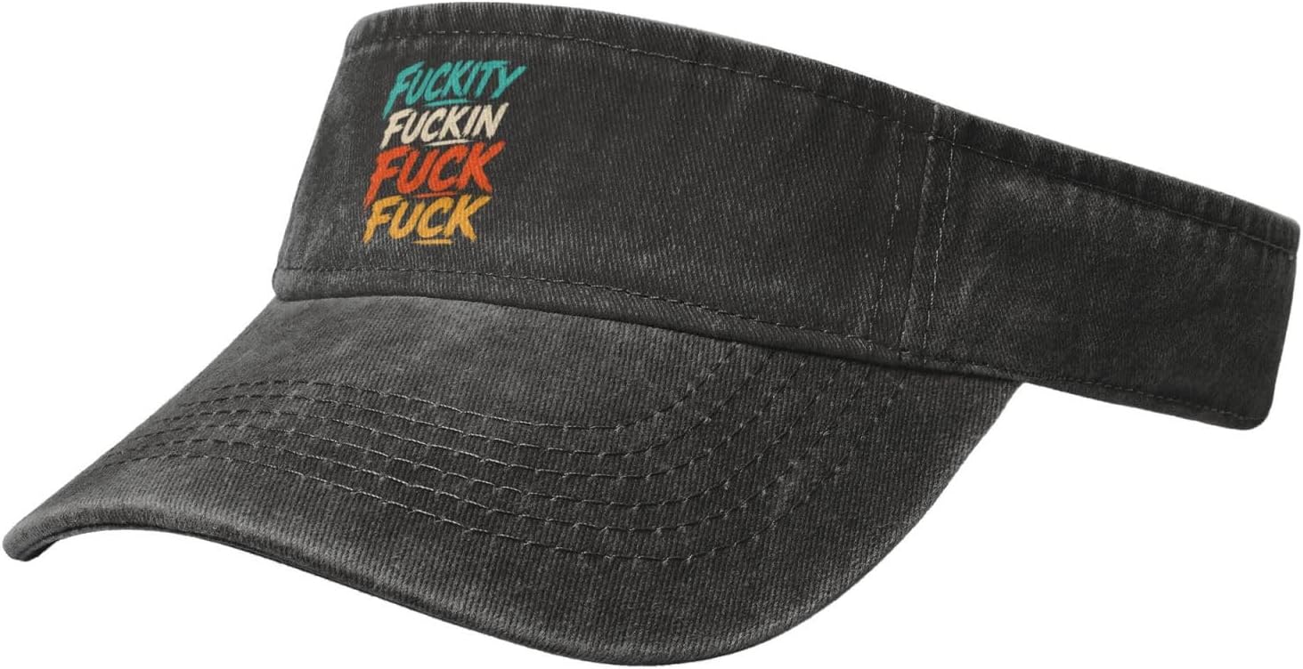 Sun Visor Hats FUCKITY Fuckin Fuck Fuck Travel Beach1 Black