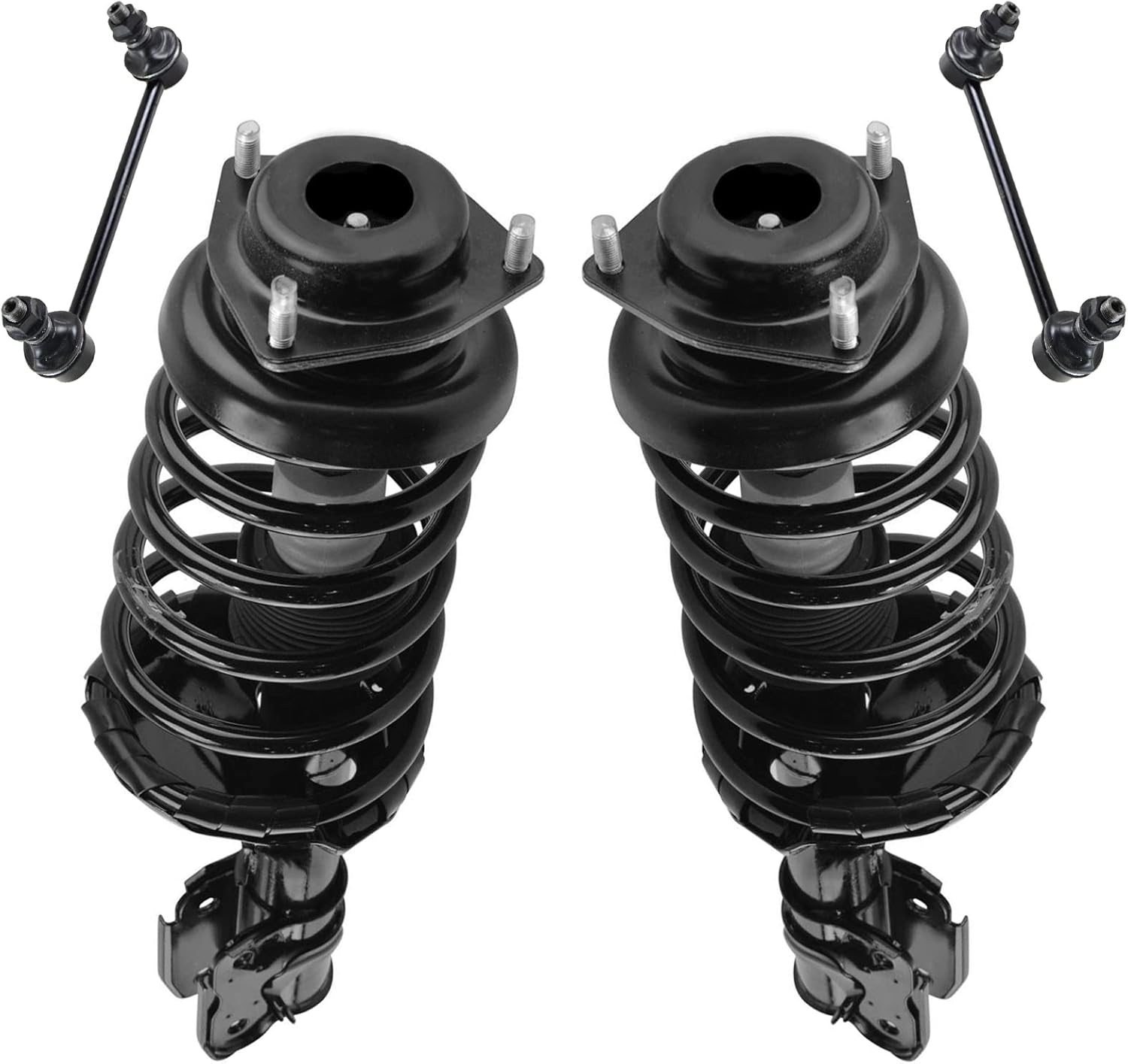 TRQ Front Suspension Kit Complete Strut & Coil Spring Assembly Sway Bar Stabilizer Link Compatible with 1997-1999 INFINITI QX4 1996-1999 Nissan Pathfinder