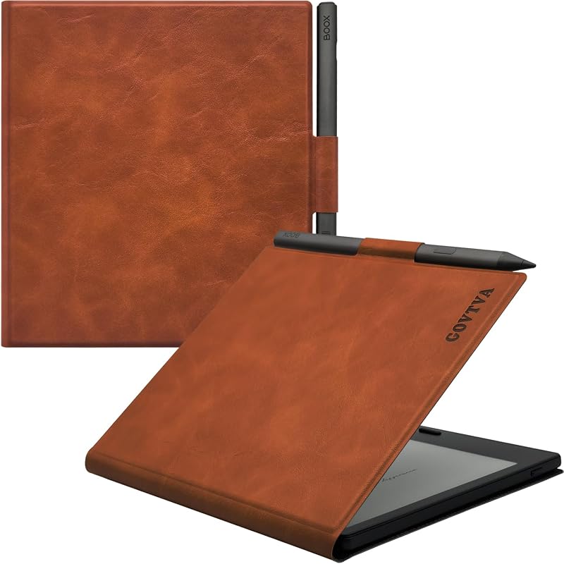 Magnetic Leather Case for 7'' Boox Tablet Go Color 7 (Gen II/Gen I 2025/2024) / Onyx Boox Go 7 Ultra-Thin Lightweight Auto Sleep/Wake Cover with Pen Holder & Magnetic Closure (Vintage Brown)