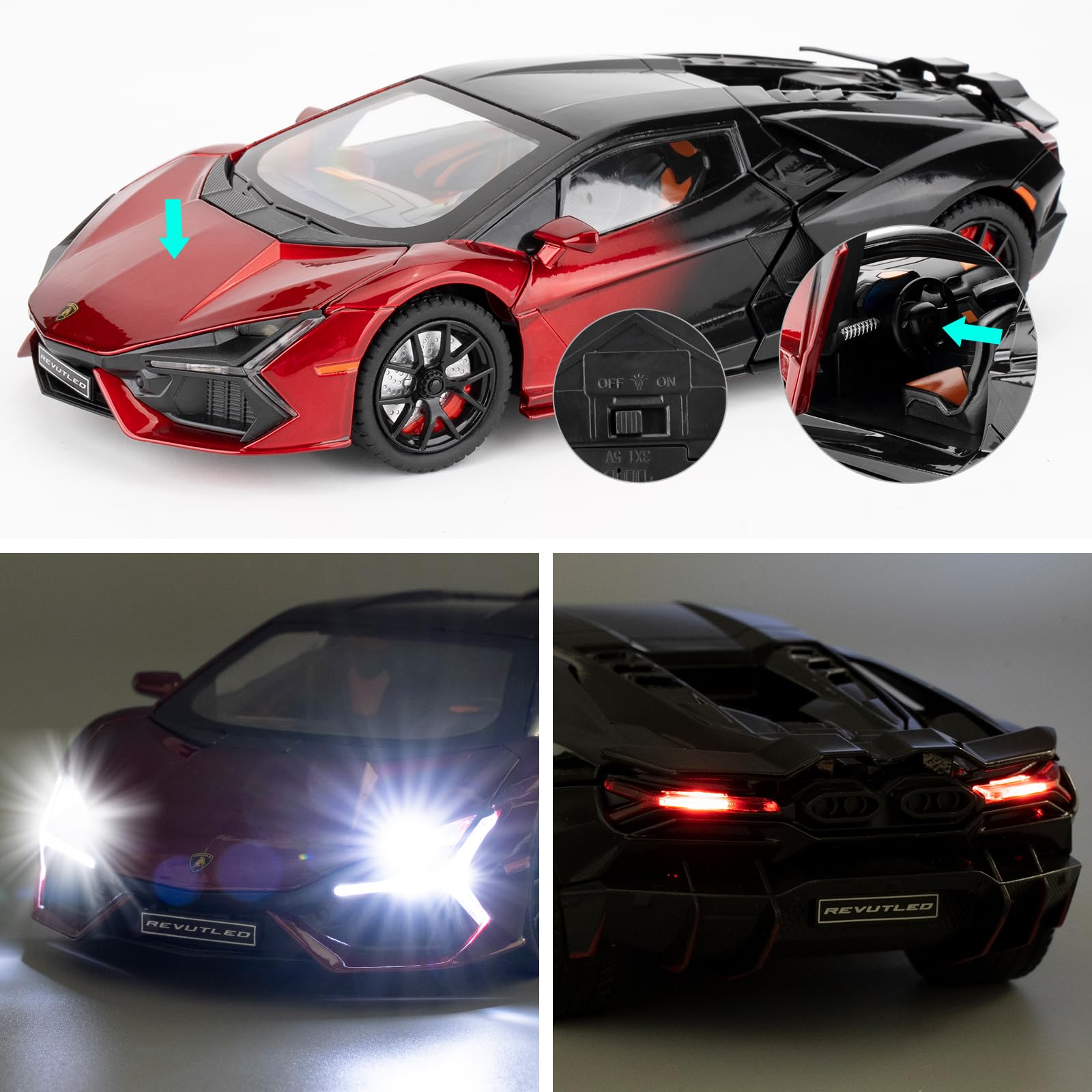 Amazon.com: TGRCM-CZ Lamborghini Reventon Toy car, 1/24 cast Model